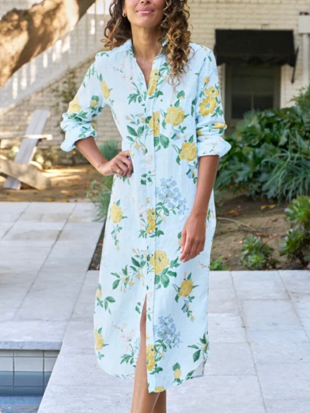 Frank & Eileen Rory Maxi Shirtdress in Spring Bouquet